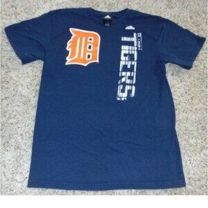 Boys Detroit Tigers Baseball Shirt XL Tee Blue Short Sleeve Adidas Crew Tee